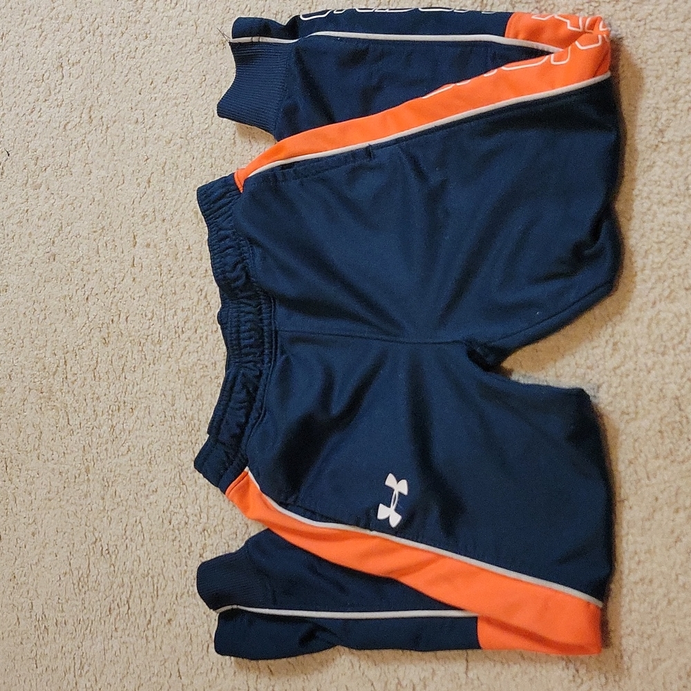 Boys size 5 Under Armour Velocity Jogger Pants orange and blue